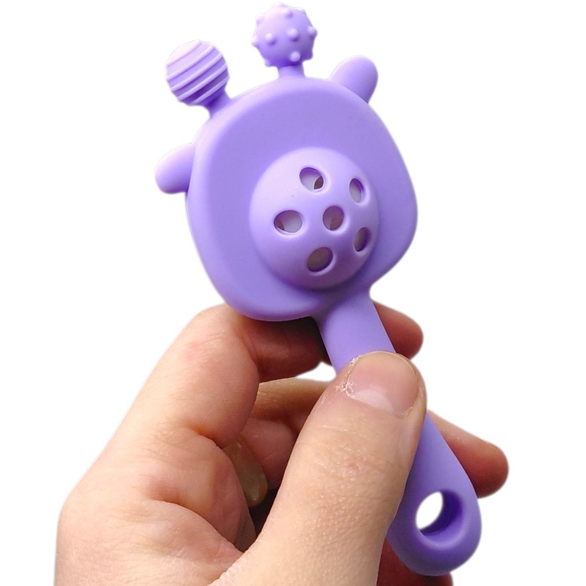 Силіконовий прорізувач-брязкальце Жираф (СИНІЙ)  фото 2