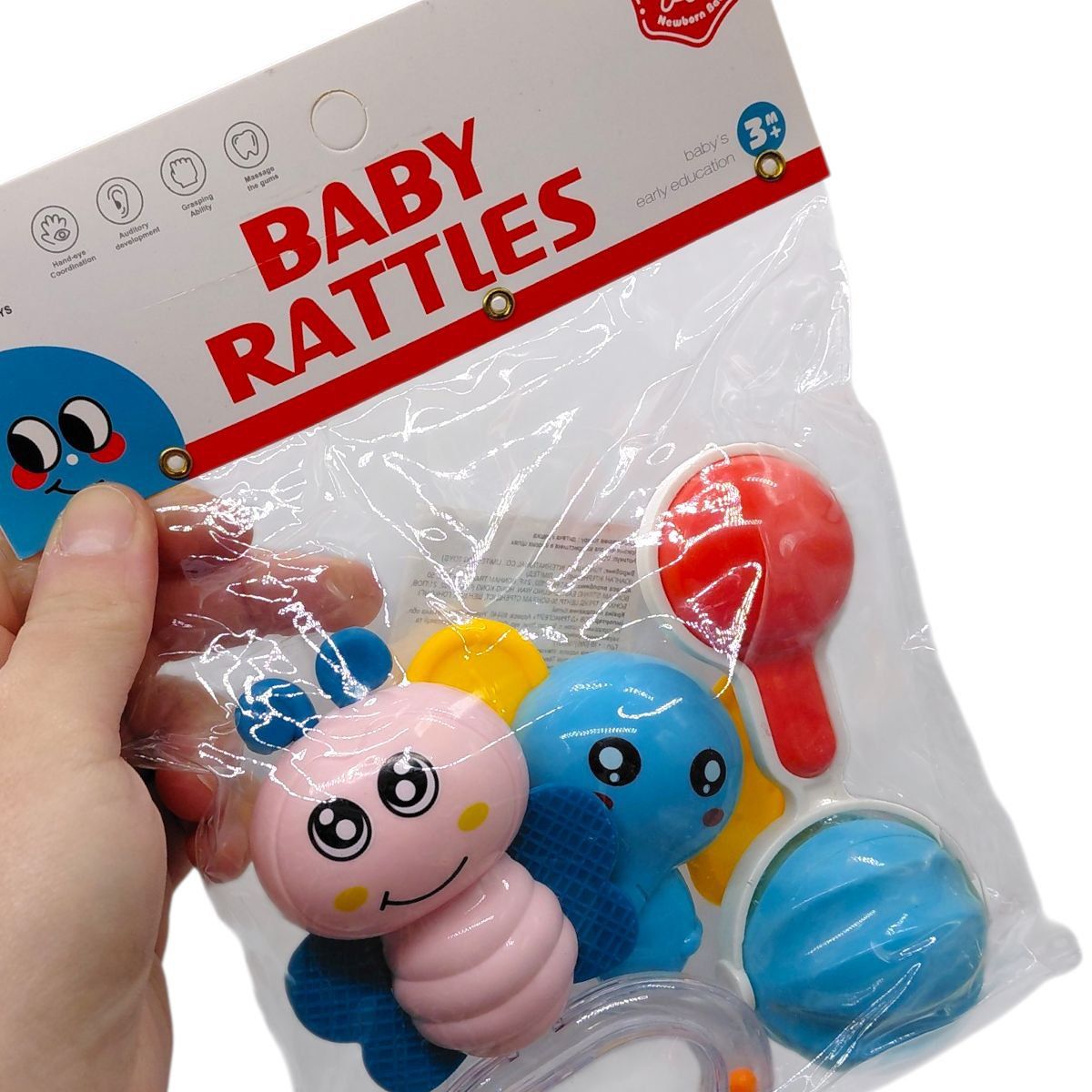 Набор погремушек, в шарик 3 шт.  р. 23x17 см  фото 2