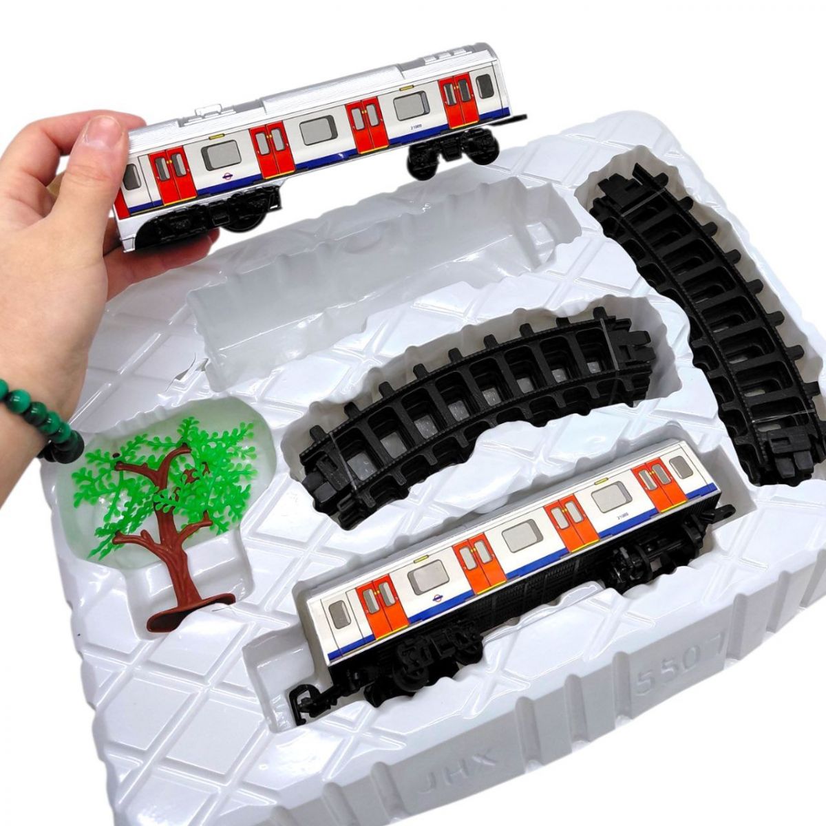 Залізна дорога "Метро" на батарейках, в коробці р. 36x6,5x25 см  фото 2