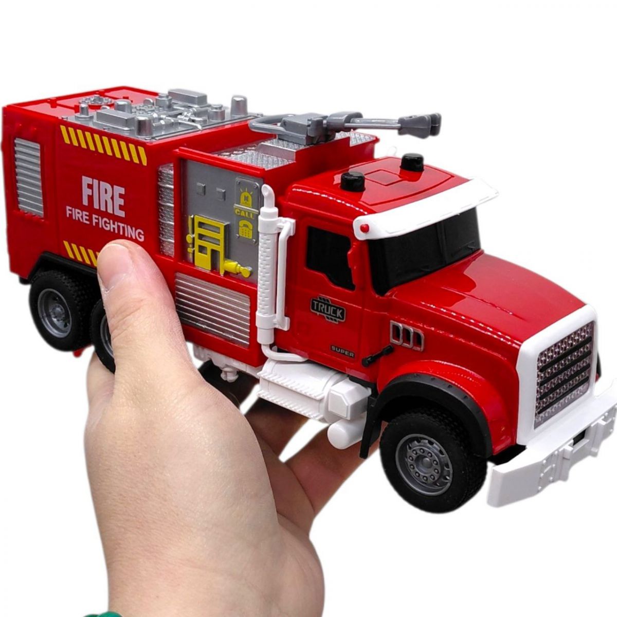 Машина інерційна "Пожежна" озвучена, зі світлом, з паром (в коробці 24x9,5x13 см) (ВИД 2)  фото 2