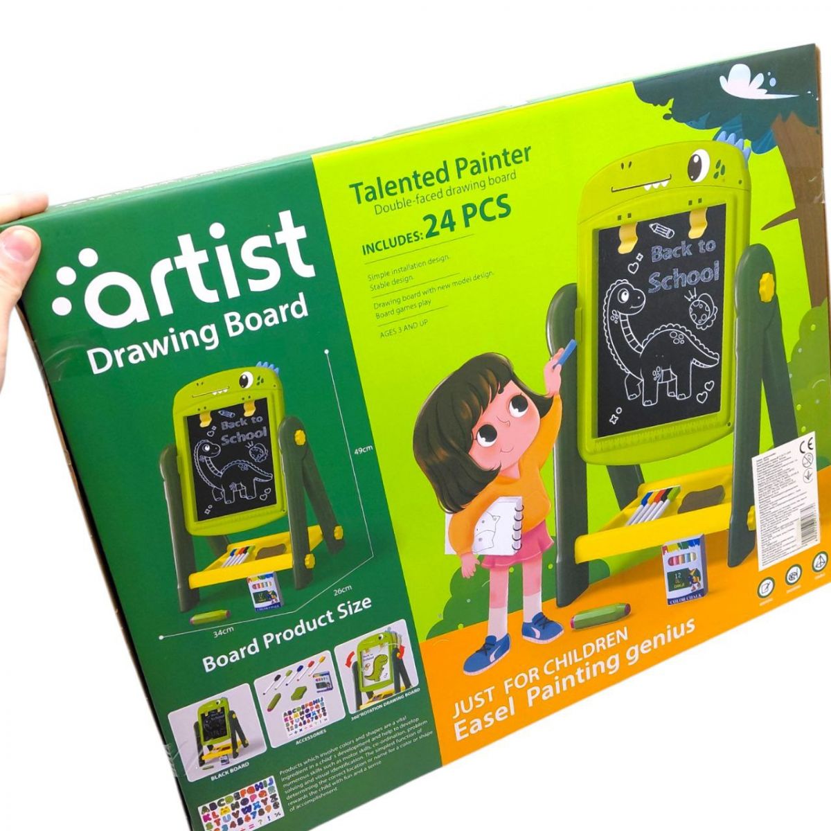 Мольберт дитячий (р-р 34*26*49см, у короб 50х7х39 см)  фото 2