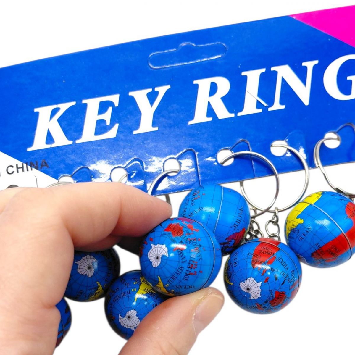 Брелок Глобус, металевий, 6,5 см (12 шт)  фото 2