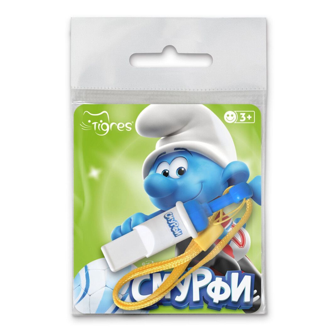 Свисток спортивний з ремінцем, СМУРФИ (Мікс видів)  фото 2