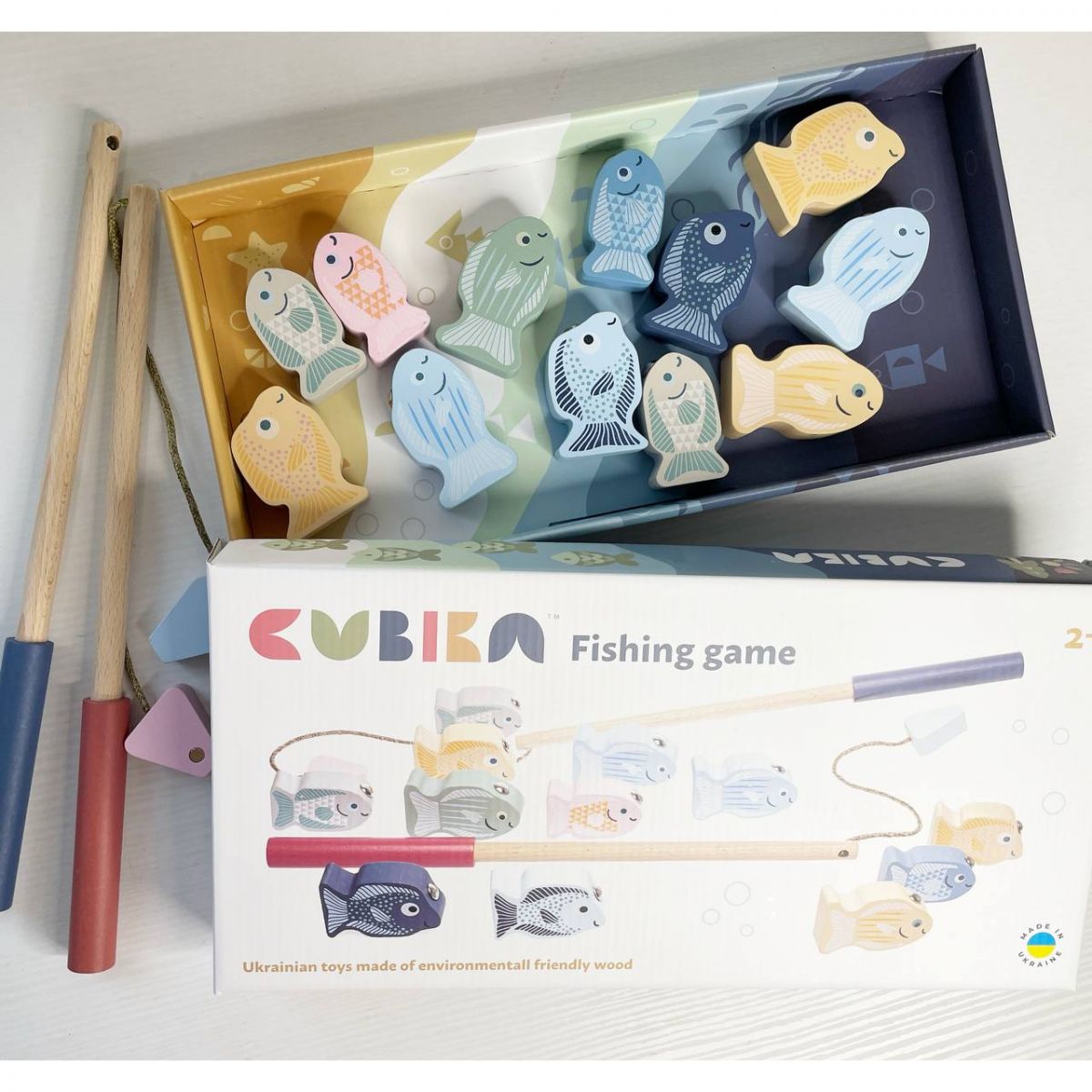 Дерев'яна іграшка "Магнітна рибалка з 2-ма вудками"  фото 2