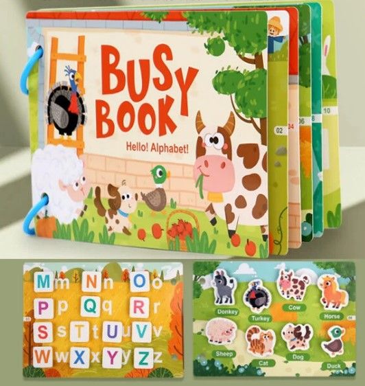 Логічна книжка, 6 сторінок, абетка, елементи на липучках, в пакеті  фото 2