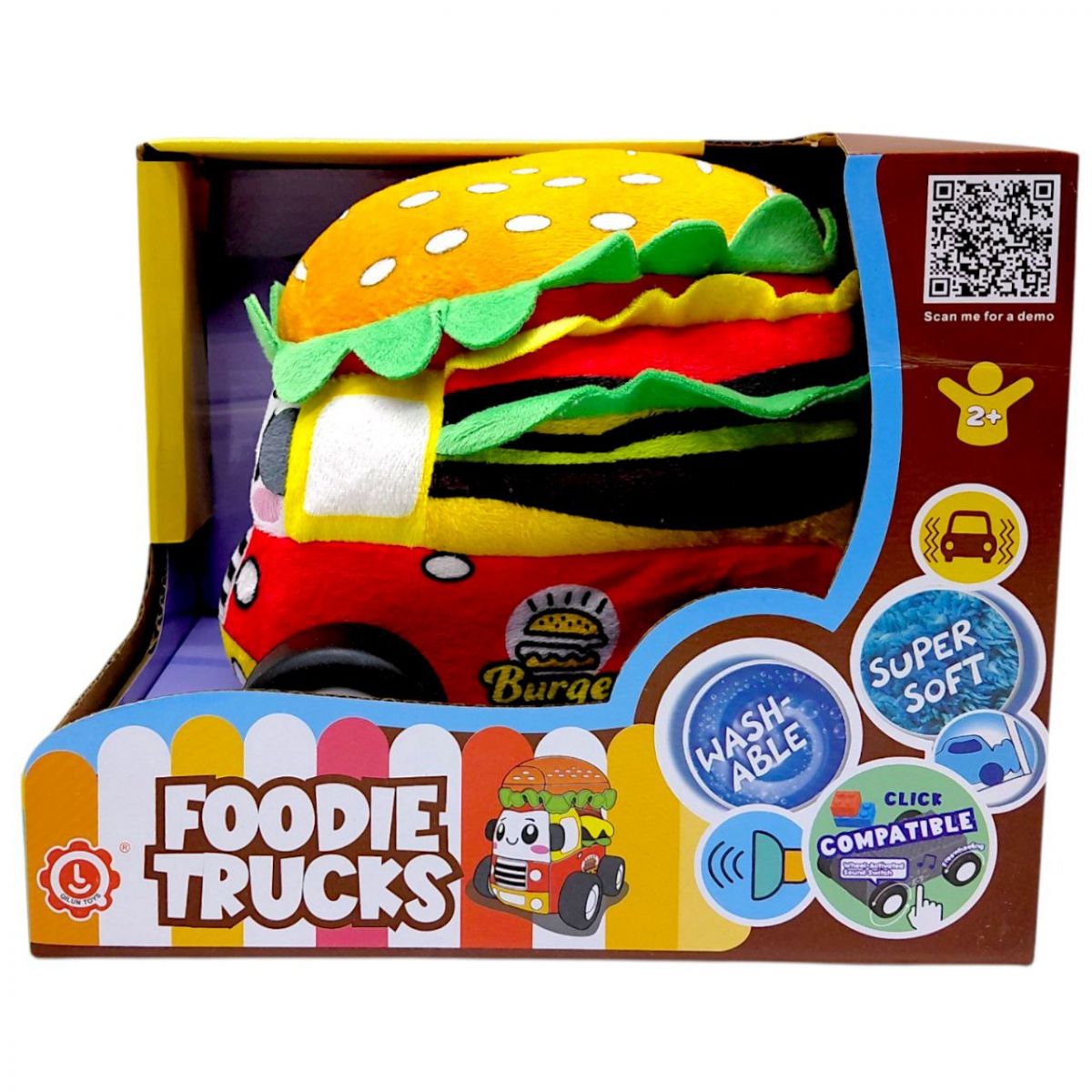 Машинка м`яка “Гамбургер” (звуки транспорту, веселі мелодії, вібрація, знімний чохол, гумові шини, на батарейках)  фото 2