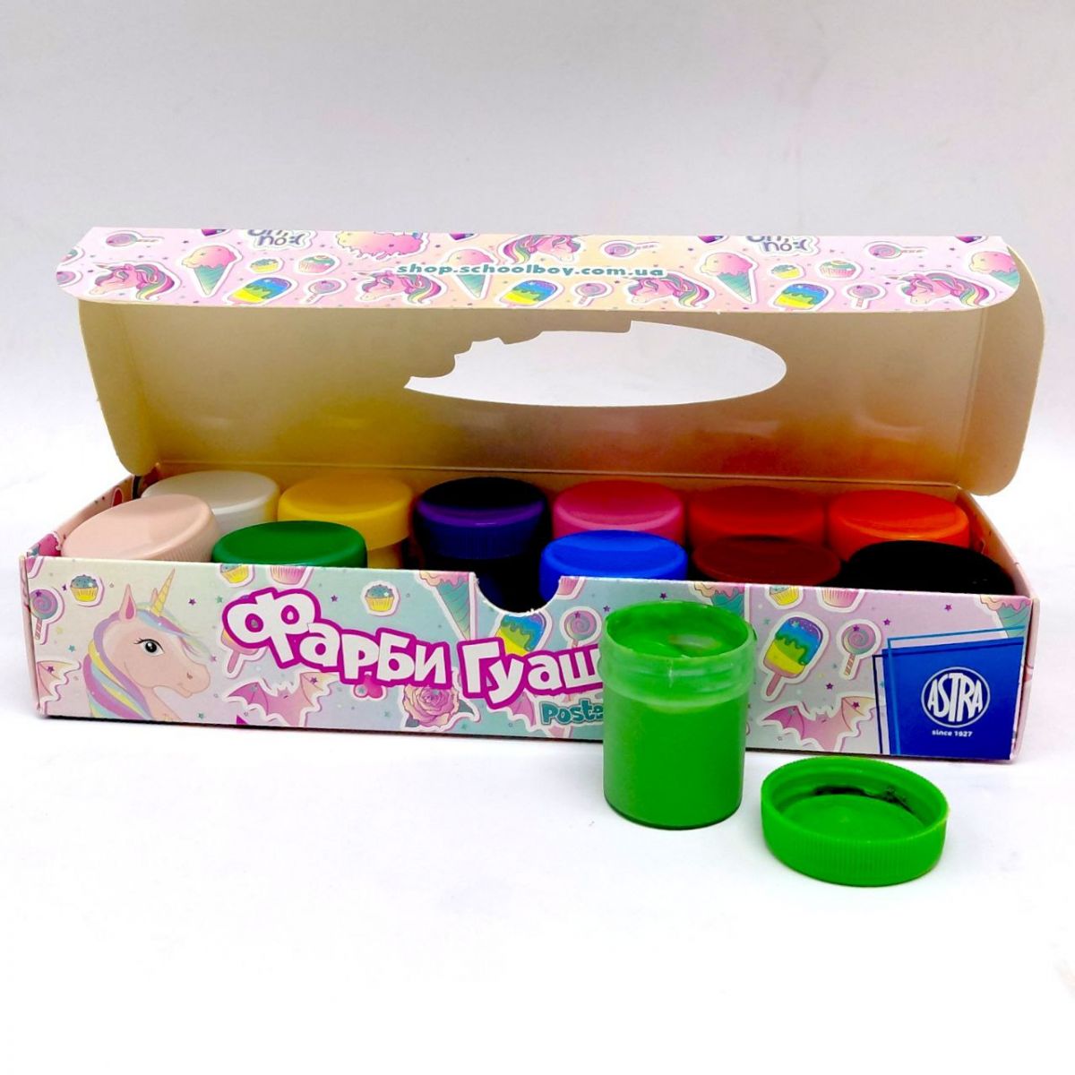Фарби гуашеві Unicorn 12 кольорів по 20 мл  фото 2