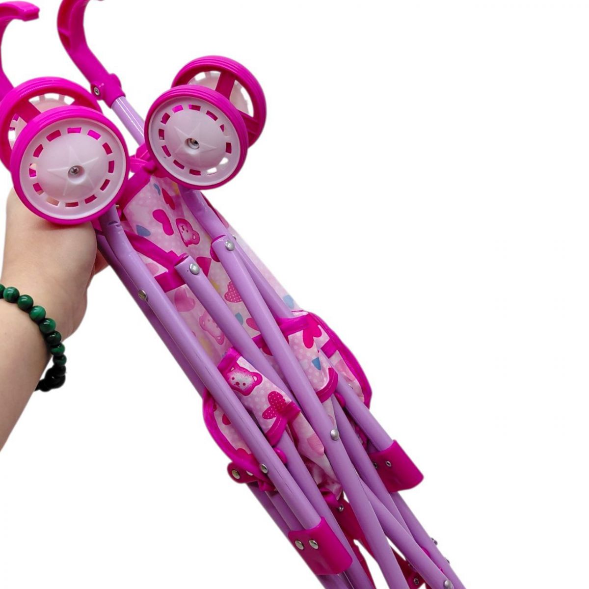 Коляска-тростина886AB "Ведмедики" (РОЖЕВА)  фото 2