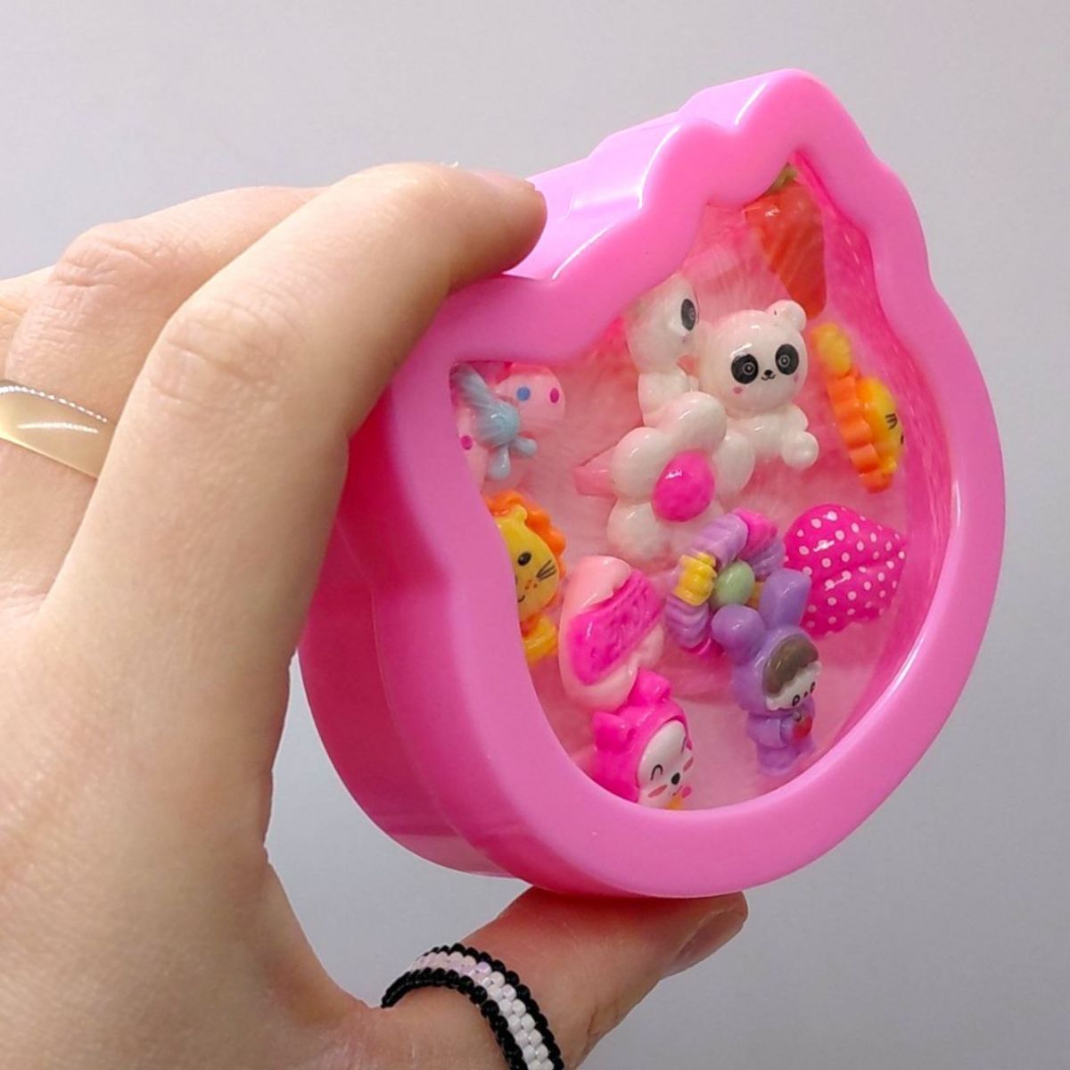 Кільце пластикове дитяче 12шт . у подарунковій кор.  (КОТИК)  фото 2