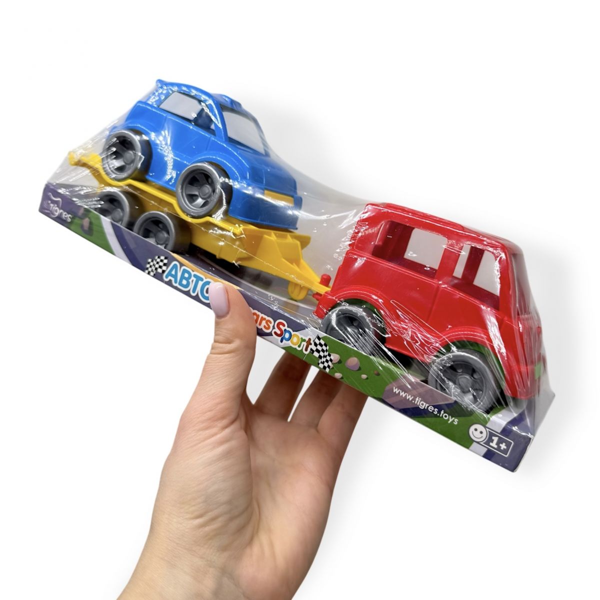 Набор авто Kid cars Sport (автобус желтый + синяя машинка)  фото 2