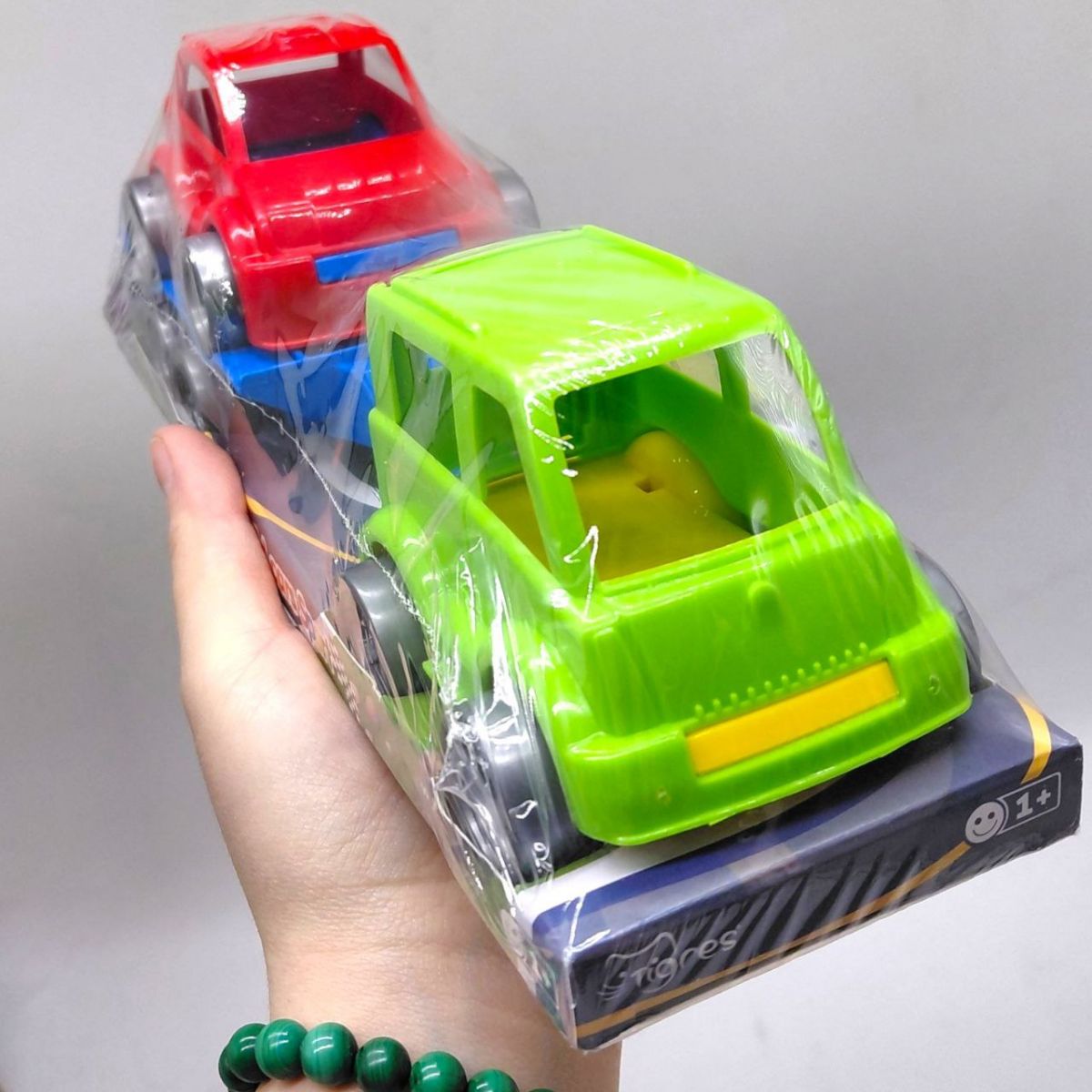 Набор авто Kid cars Sport (автобус зелёный + машинка красная)  фото 2