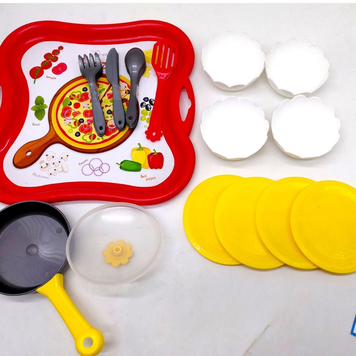 Набір посуду столовий Піца на підносі (БІЛИЙ)  фото 2