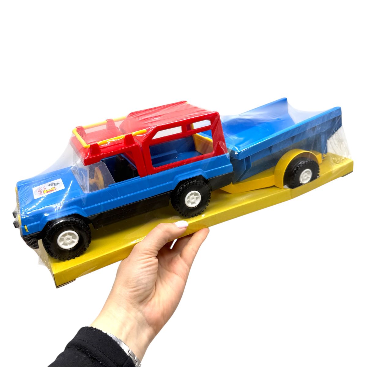 Машина "Мерс з коневози" (жовтий + червоний катер)  фото 2