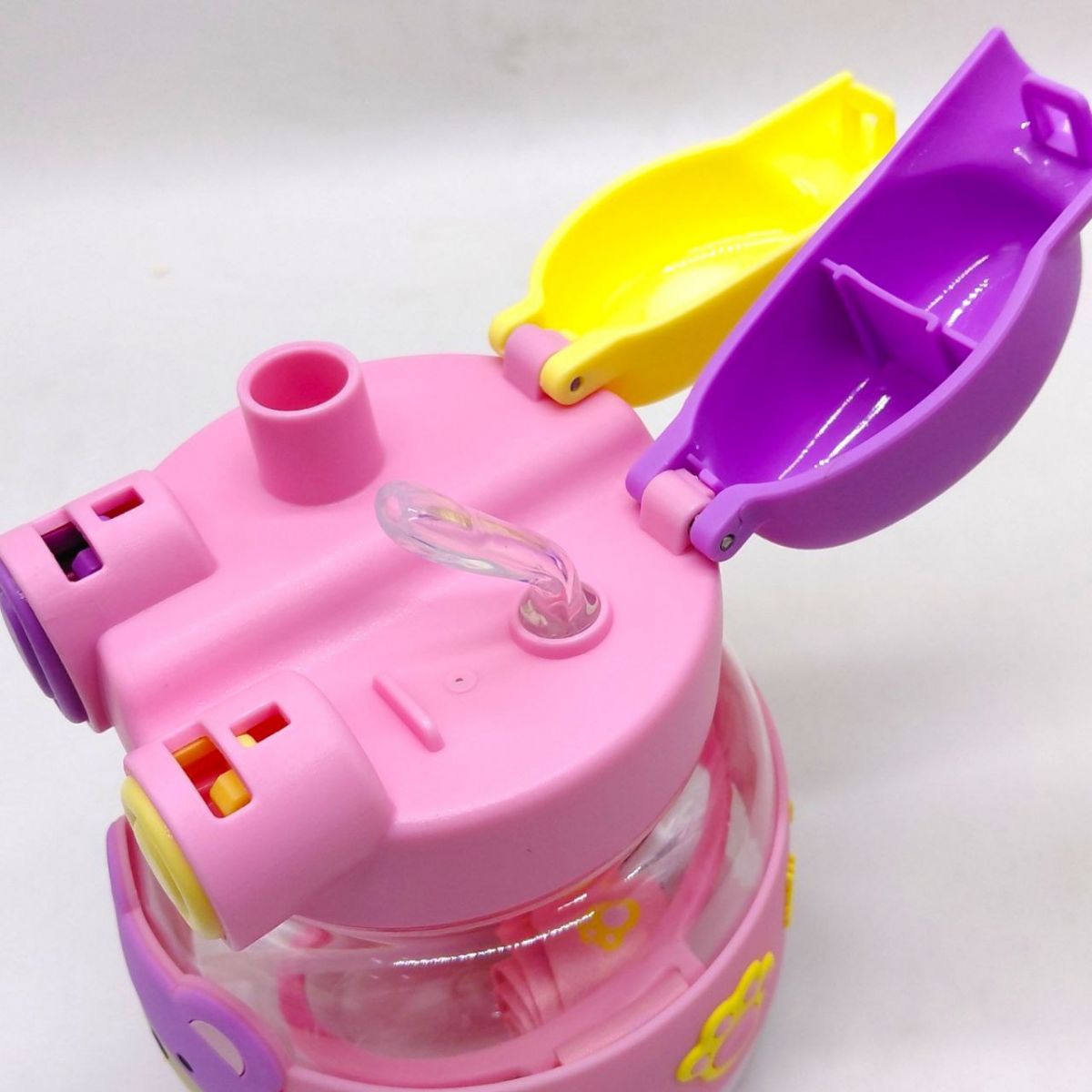 Пляшка для води 1000 мл, пластикова, ремінець, трубочка, шийка, в пакеті (ЗЕЛЕНА)  фото 2