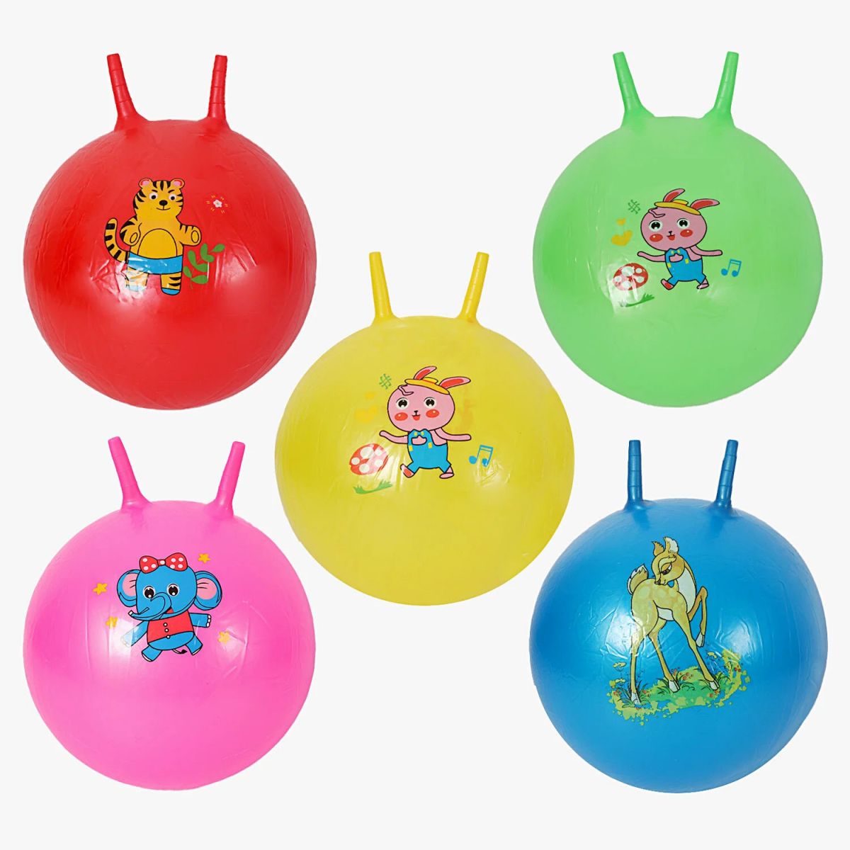 М`яч для фітнесу діаметр 27 см, висота з вушками 40 см, у пакеті (РОЖЕВИЙ)  фото 2