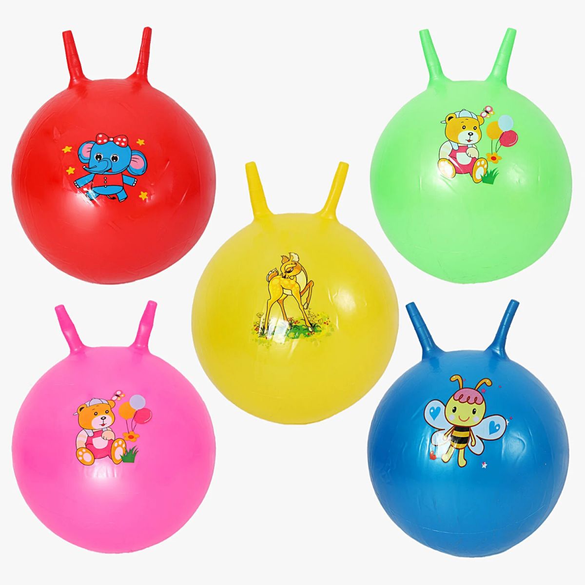 М'яч для фітнесу діаметр 35 см, висота з вушками 40 см, у пакеті (СИНІЙ)  фото 2