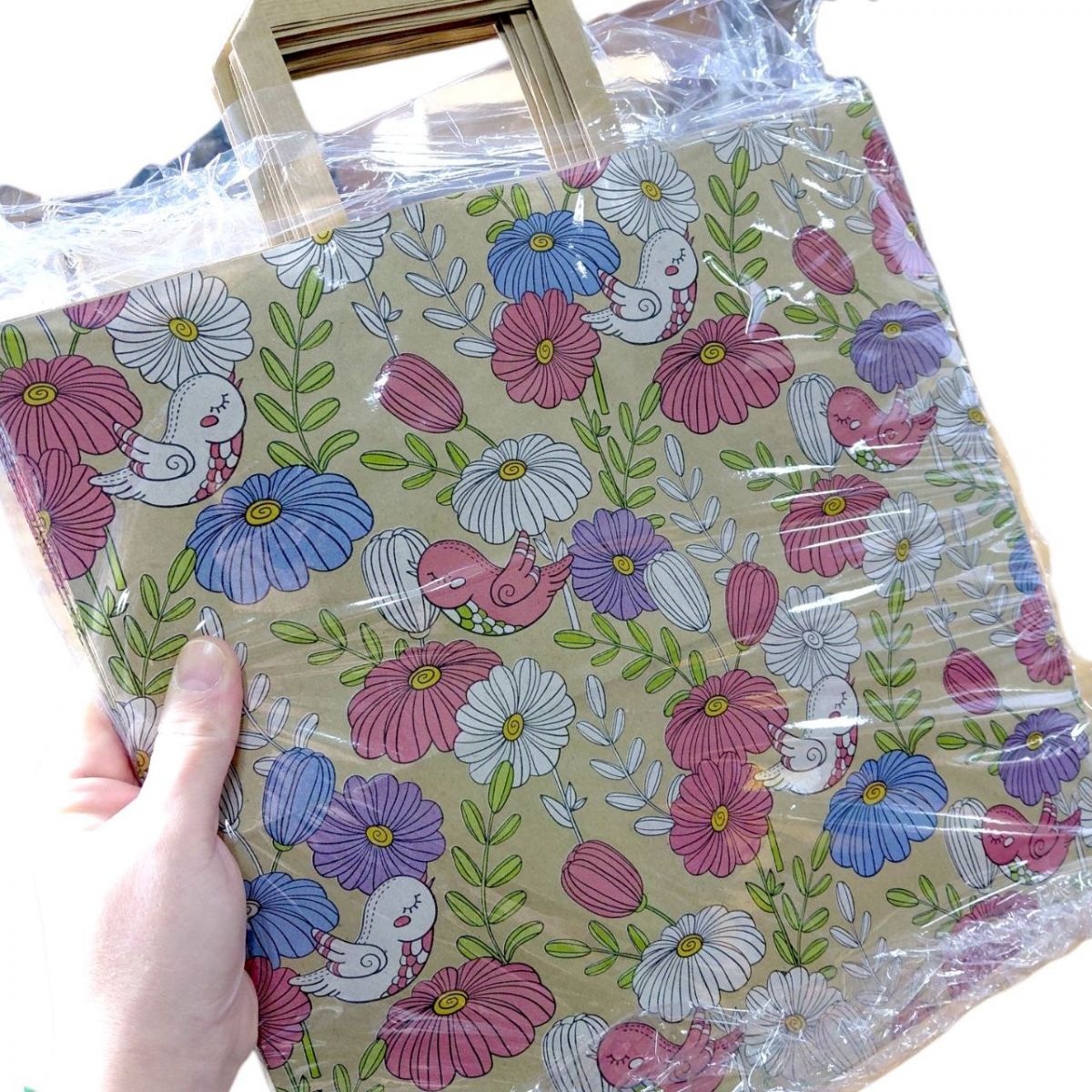 Пакет паперовий з ручками бурий (5 шт в пакуванні) 32х15х30 см  фото 2