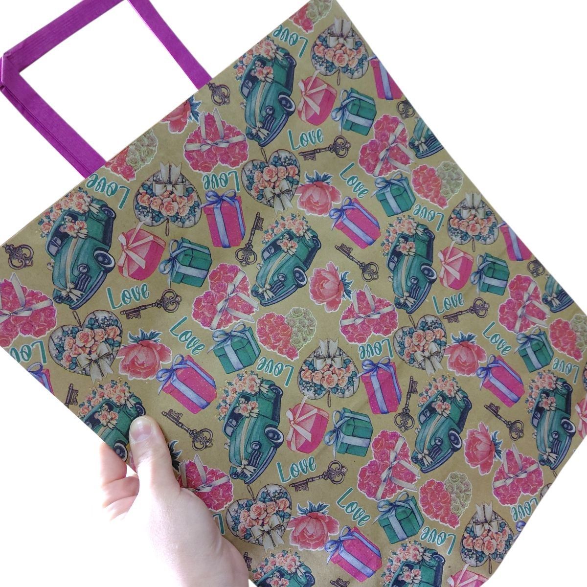 Пакет паперовий з ручками бурий (5 шт в пакуванні) 32х15х38 см  фото 2