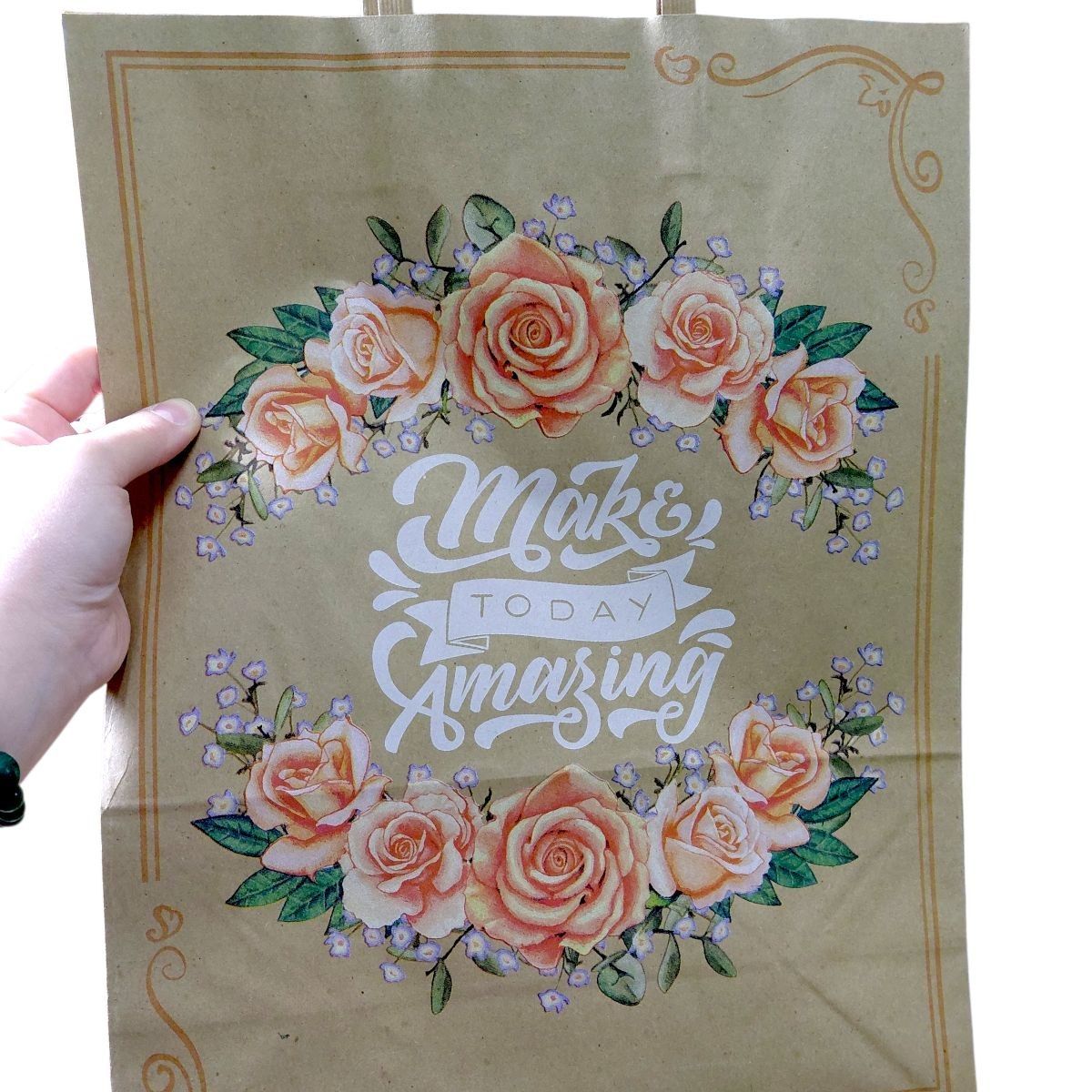 Пакет паперовий з ручками бурий (5 шт в пакуванні) 32х15х42 см  фото 2