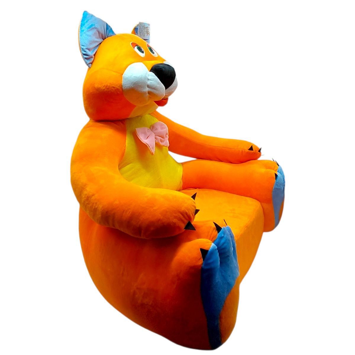 Мʼяке дитяче крісло "Котик" 70 х 60 х 60 см (ЯСКРАВО-ПОМАРАНЧЕВИЙ)  фото 2