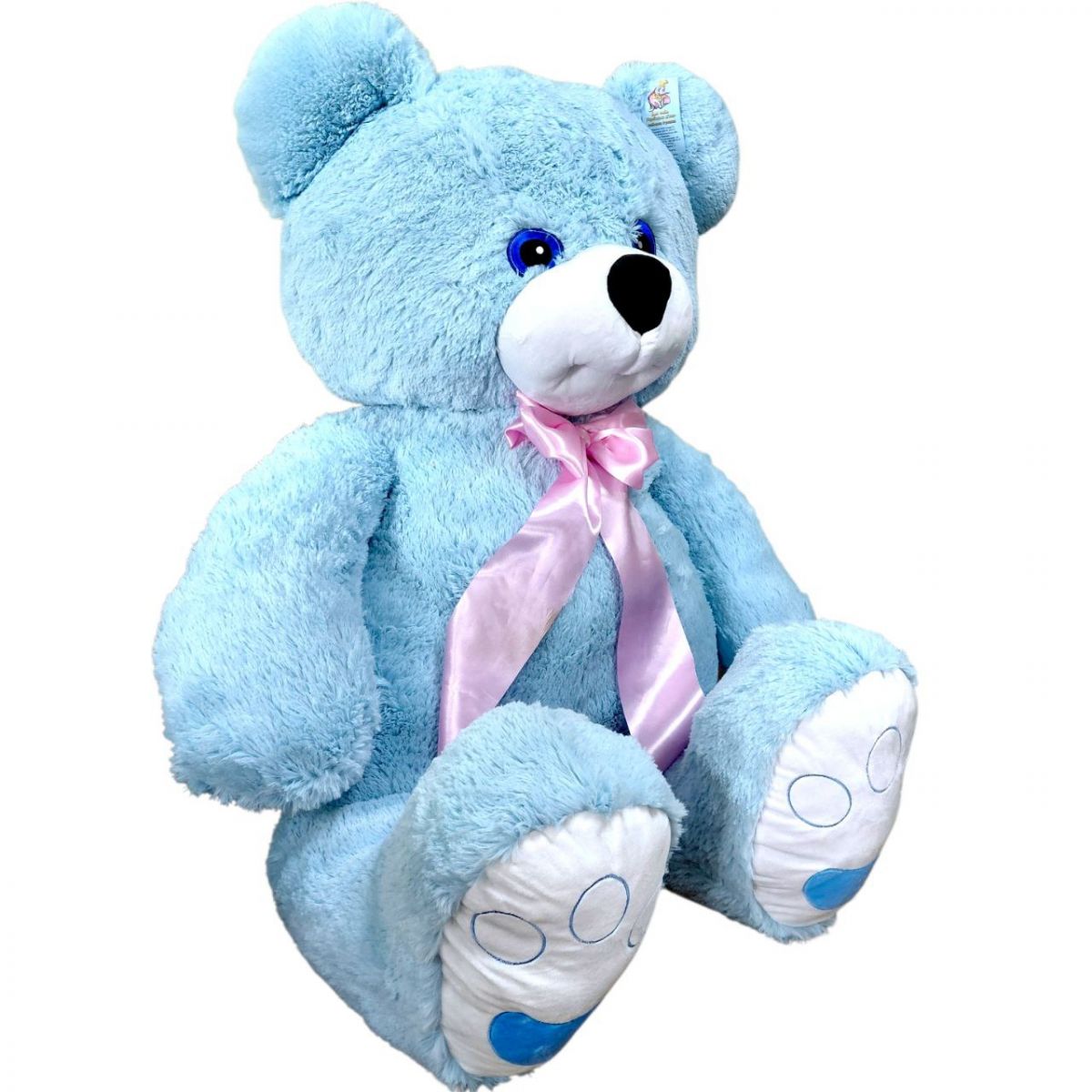 М'яка іграшка "Ведмідь Бонік" (1,5 м) БЛАКИТНИЙ  фото 2