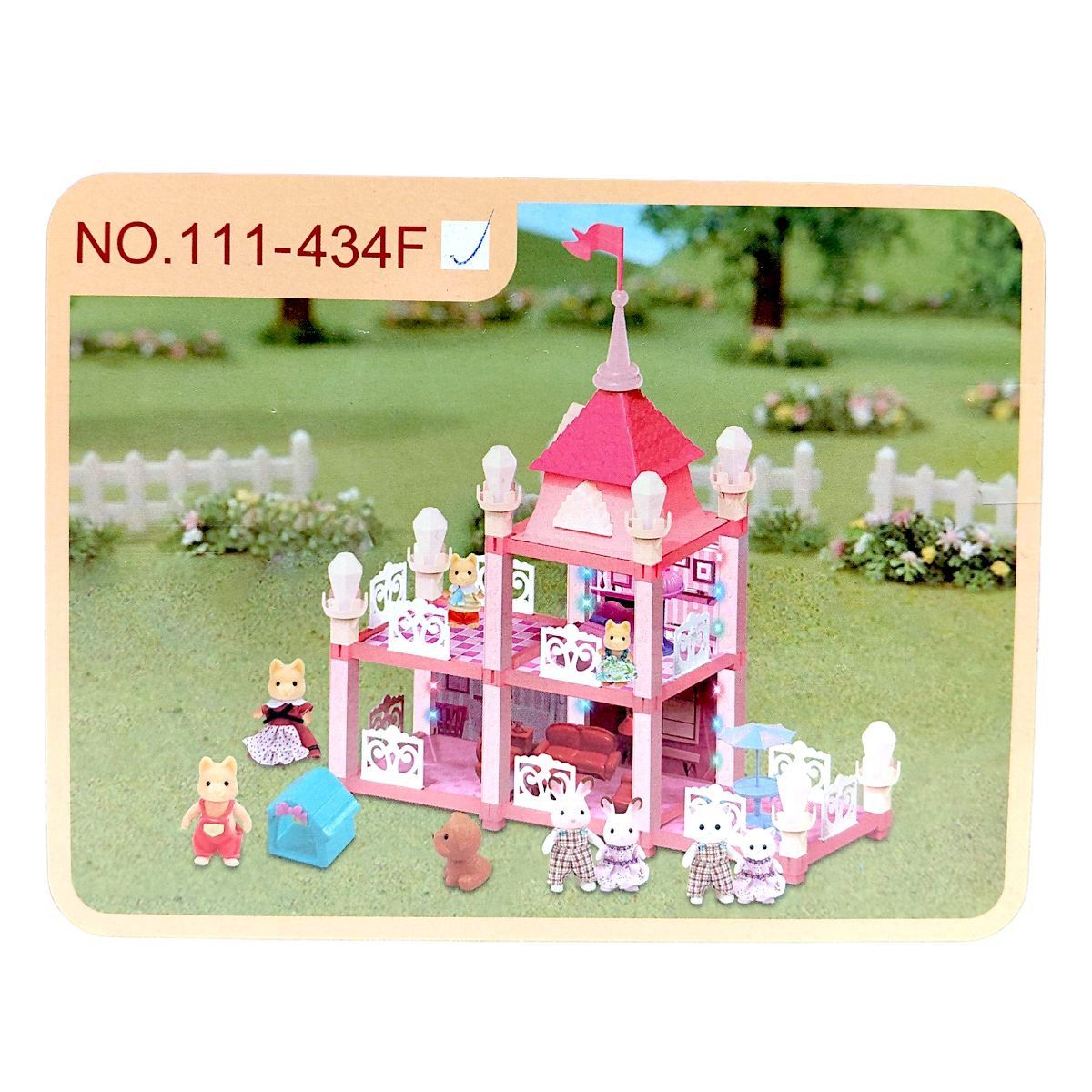 Будиночок, 2 флоксові тварини, підсвічування, меблі, в коробці  фото 2