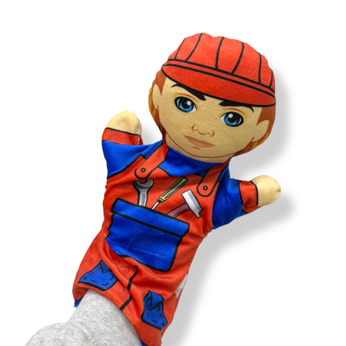 Мʼяка іграшка (Лялька на руку "Будівельник")  фото 2