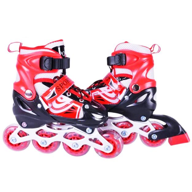 Роликові ковзан  розмір S (30-33) колеса PVC (ЧЕРВОНІ)  фото 2