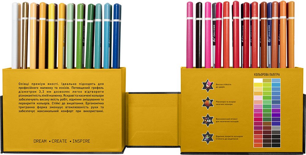 Олівці кольорові тригранні MUSE 48 кольорів  фото 2