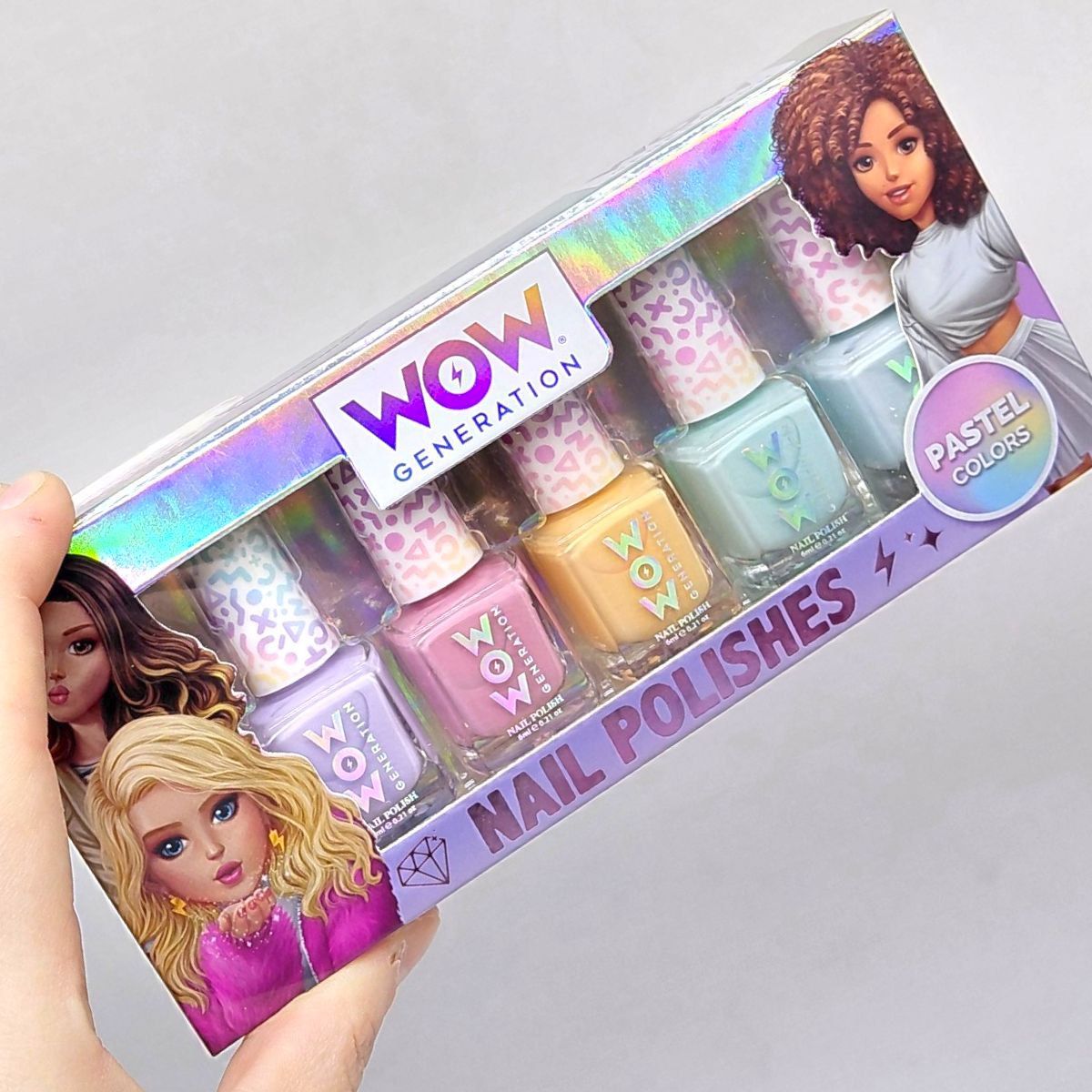 Лак для нігтів пастельних кольорів, 5 шт  фото 2