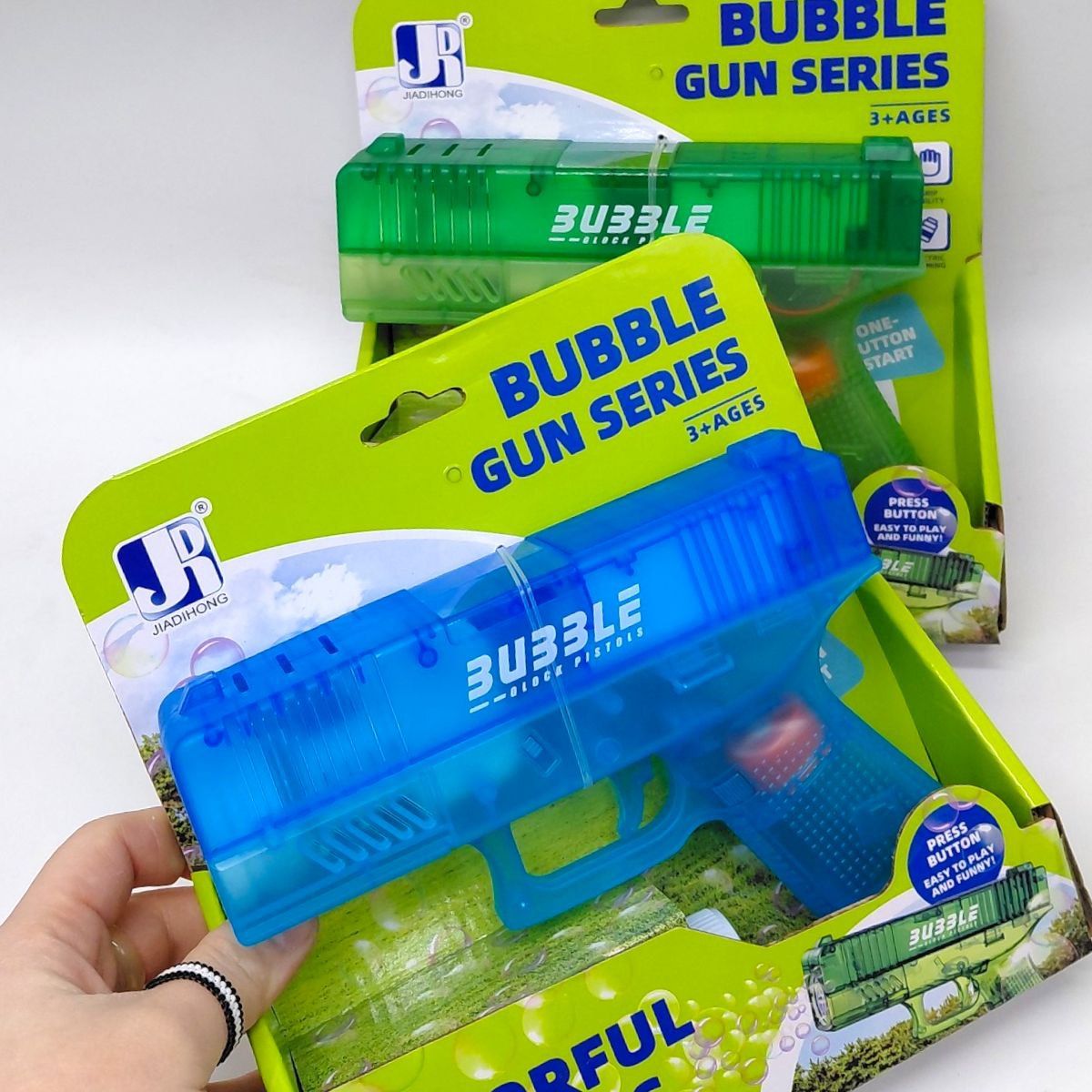 Пістолет з мильними бульбашками в коробці (СИНІЙ)  фото 2