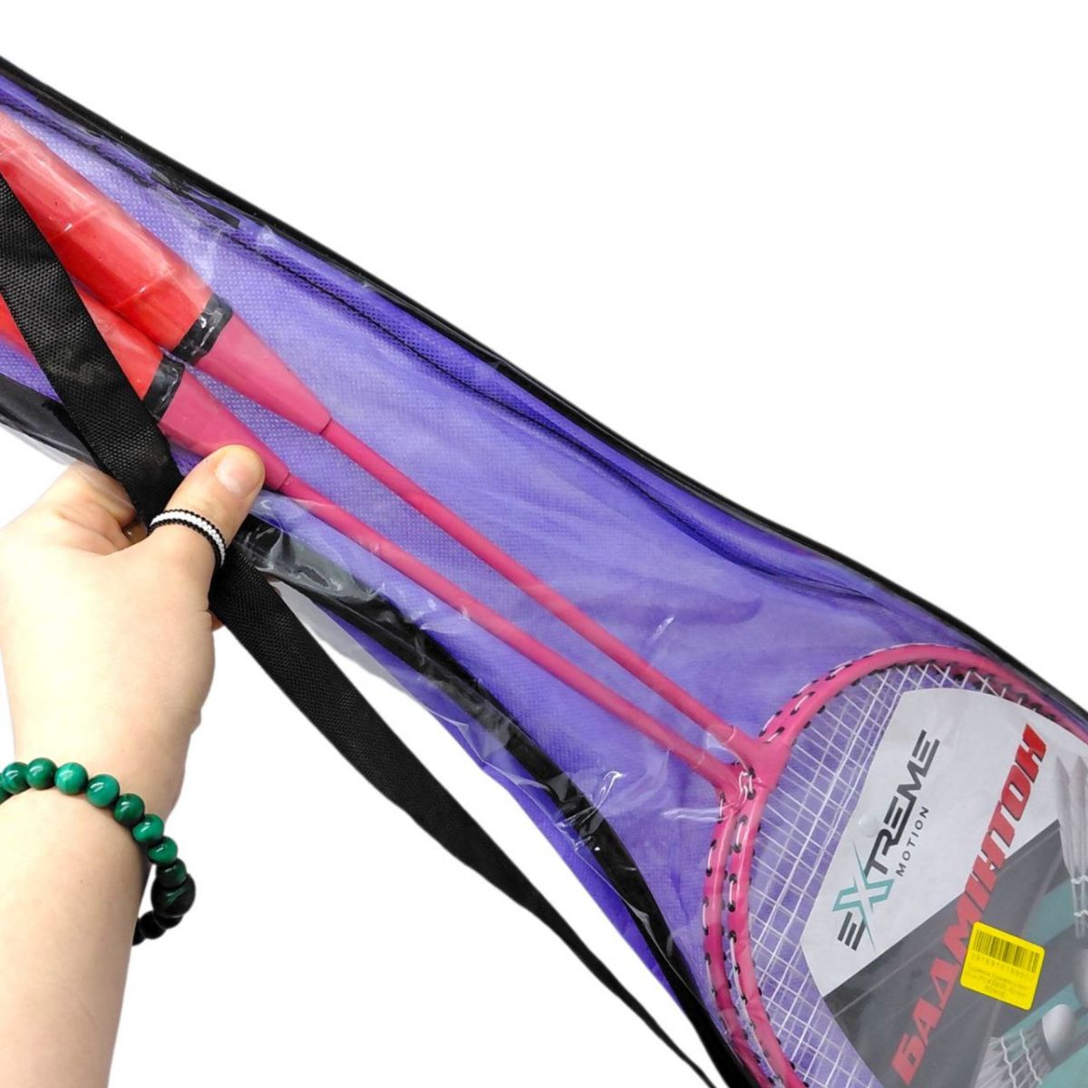 Бадмiнтон 2 ракетки (волосінь) у чохлі 65 см (РОЖЕВИЙ)  фото 2