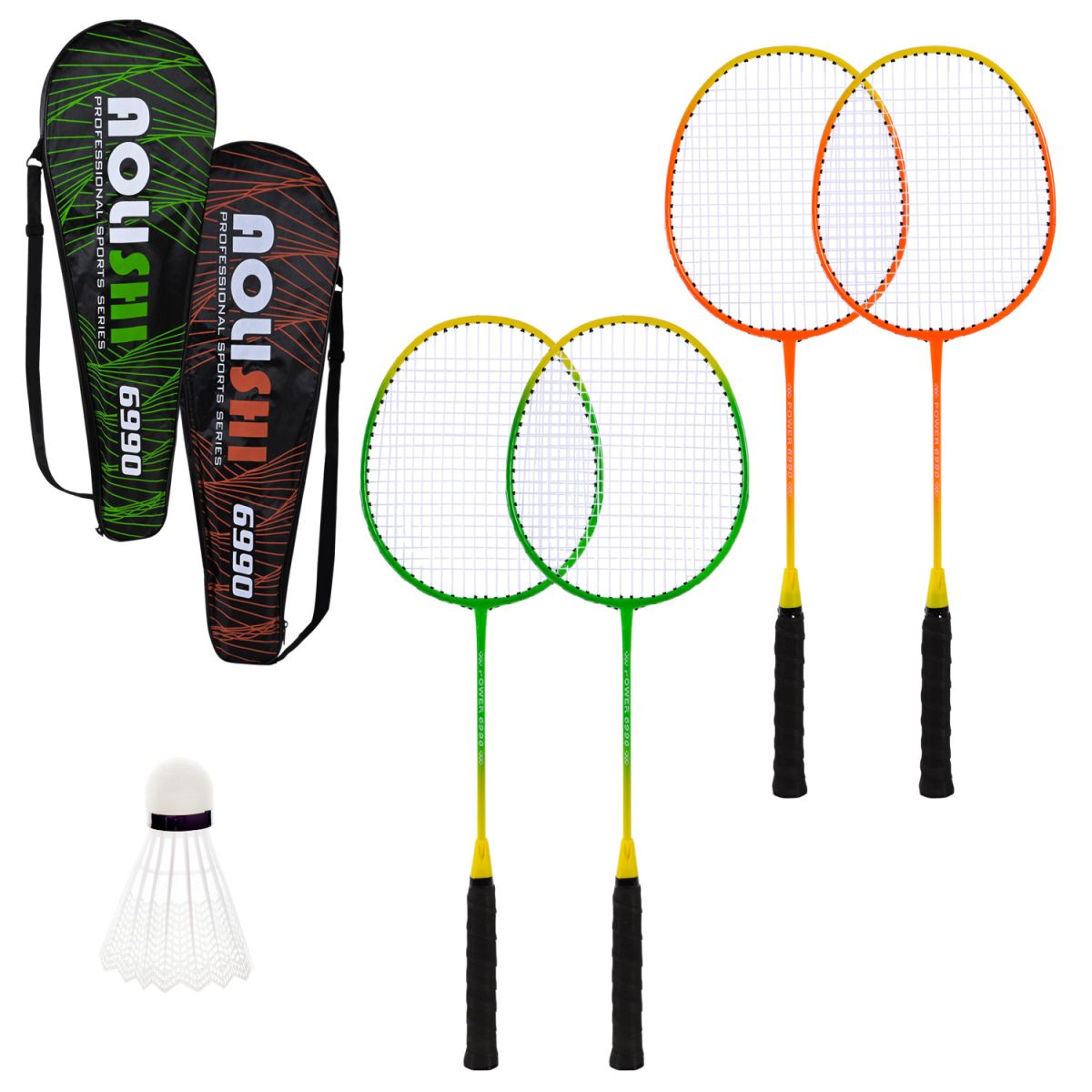 Бадмінтон, 2 ракетки нейлон+ волан у чохлі 65 см (ЧЕРВОНИЙ)  фото 2