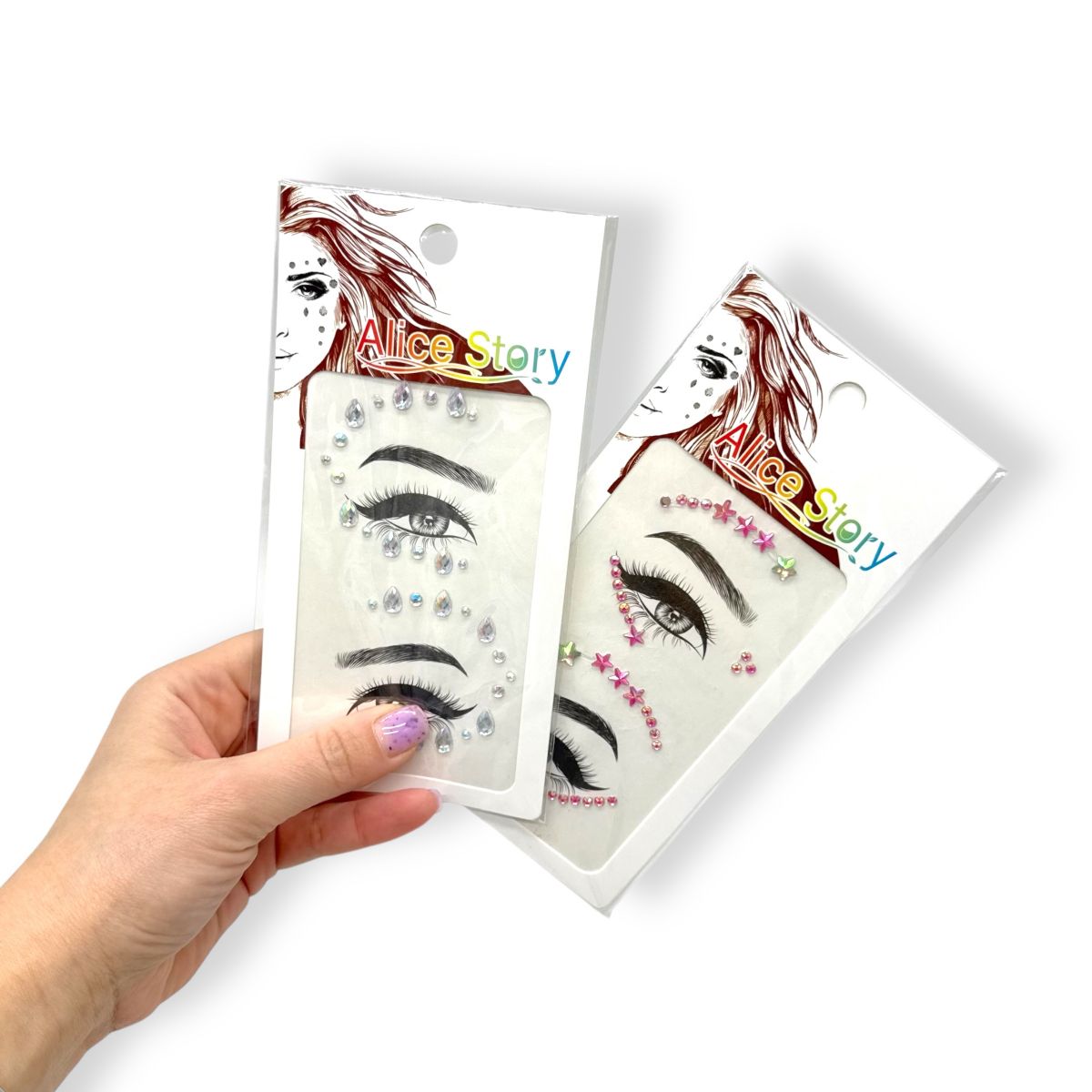 Наклейки-стразы для лица (серебристый)  фото 2