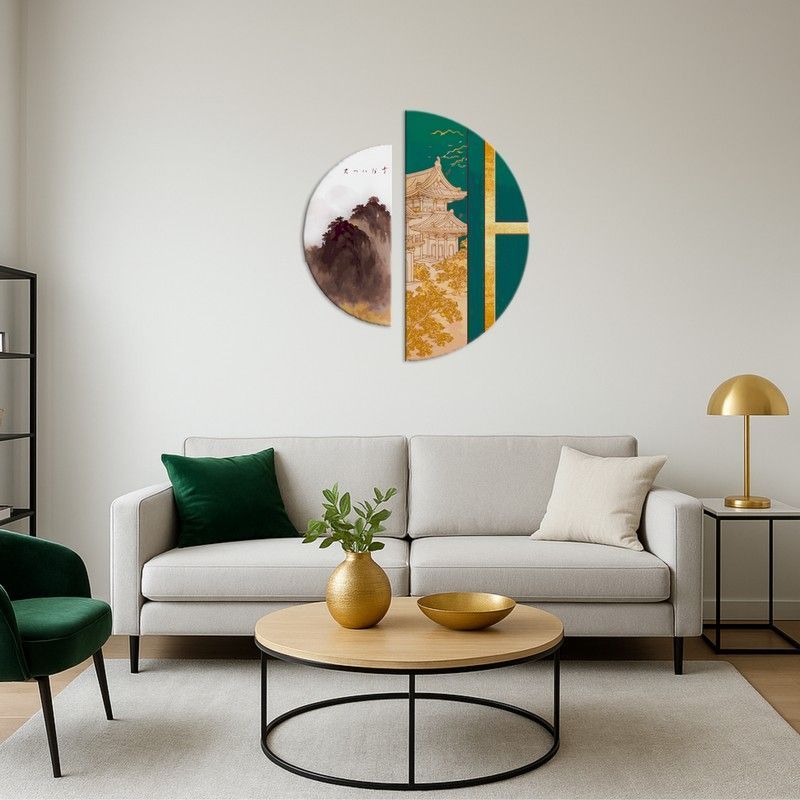 Картина за номерами з фарбами металік "Східна гармонія" (напівкруги 50 см, 70 см)  фото 2