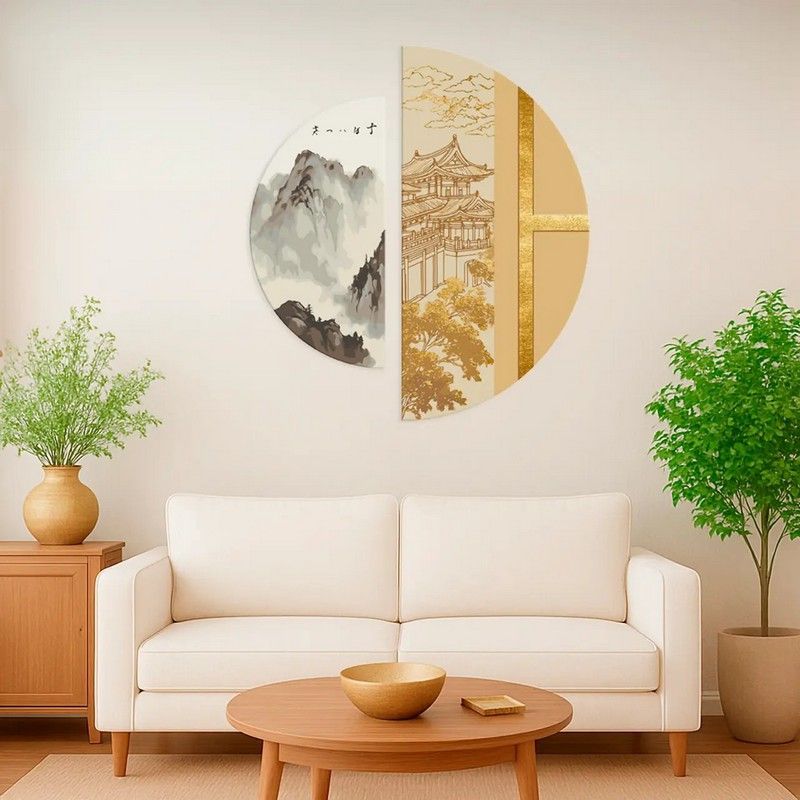 Картина за номерами з фарбами металік "Японський дух" (напівкруги 50 см, 70 см)  фото 2