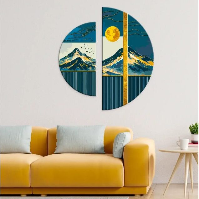 Картина за номерами з фарбами металік "Японський пейзаж" (напівкруги 50 см, 70 см)  фото 2