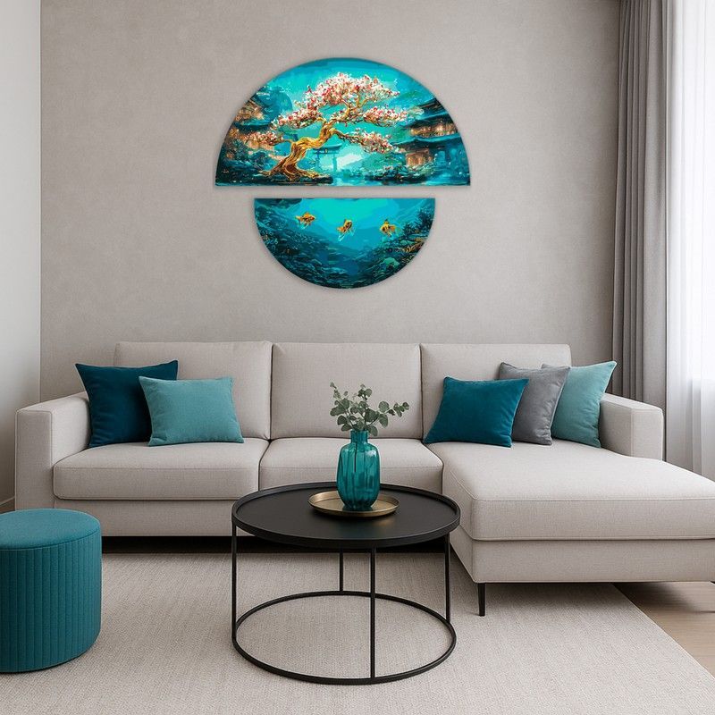 Картина за номерами з фарбами металік "Магія двох світів" (напівкруги 50 см, 70 см)  фото 2