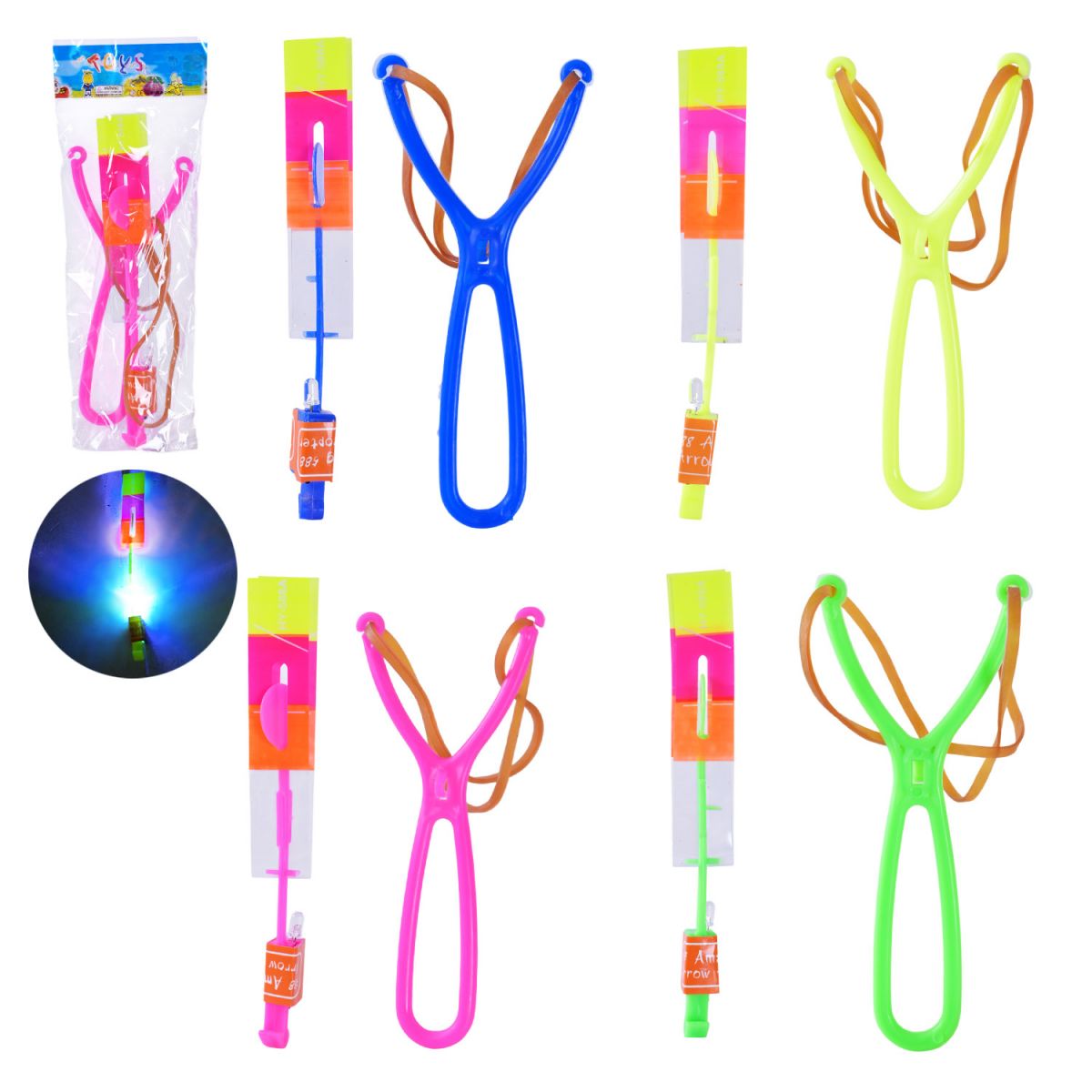 Запускалка рогатка зі світлом, СИНЯ  фото 2