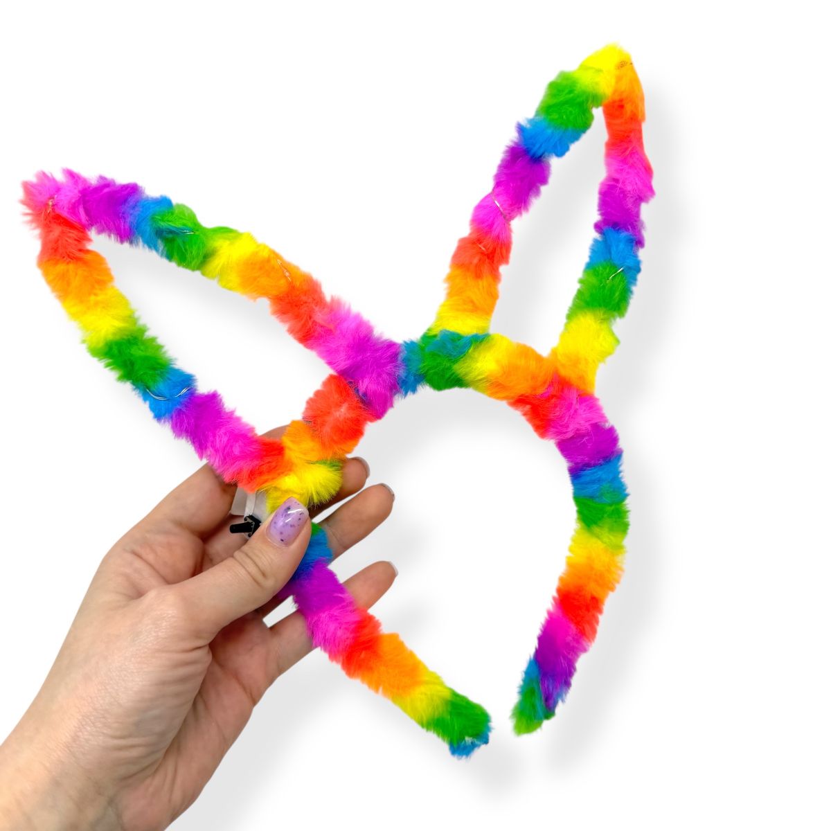 Обручі хутряні (різнобарвні), що світяться  фото 2