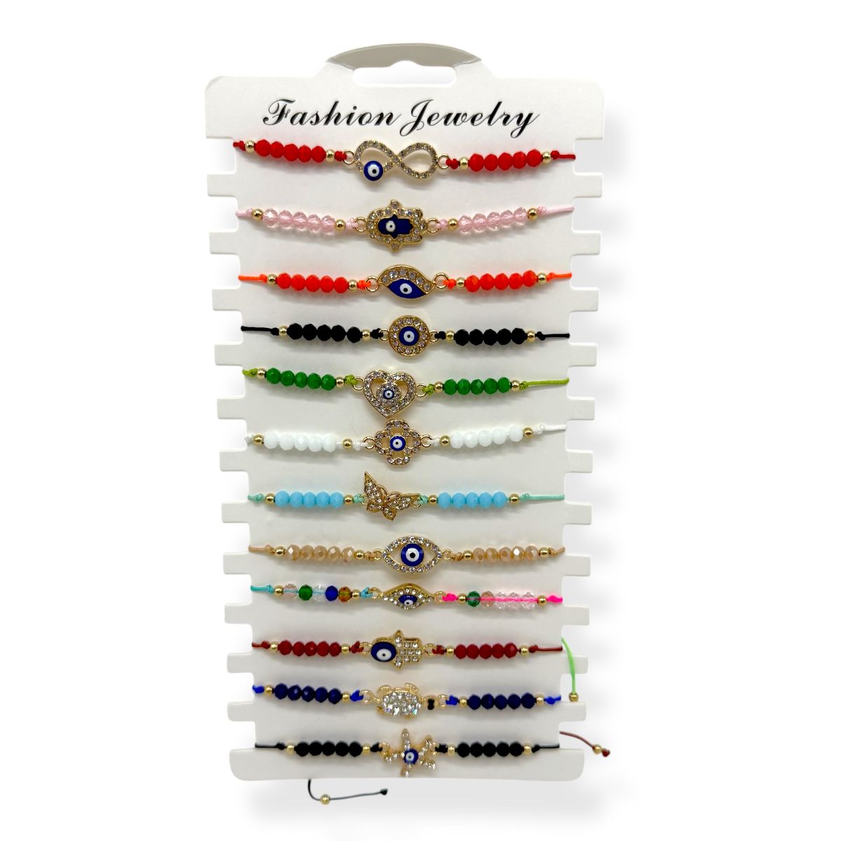 Браслет з камінчиками від зглазу (12 шт)  фото 2