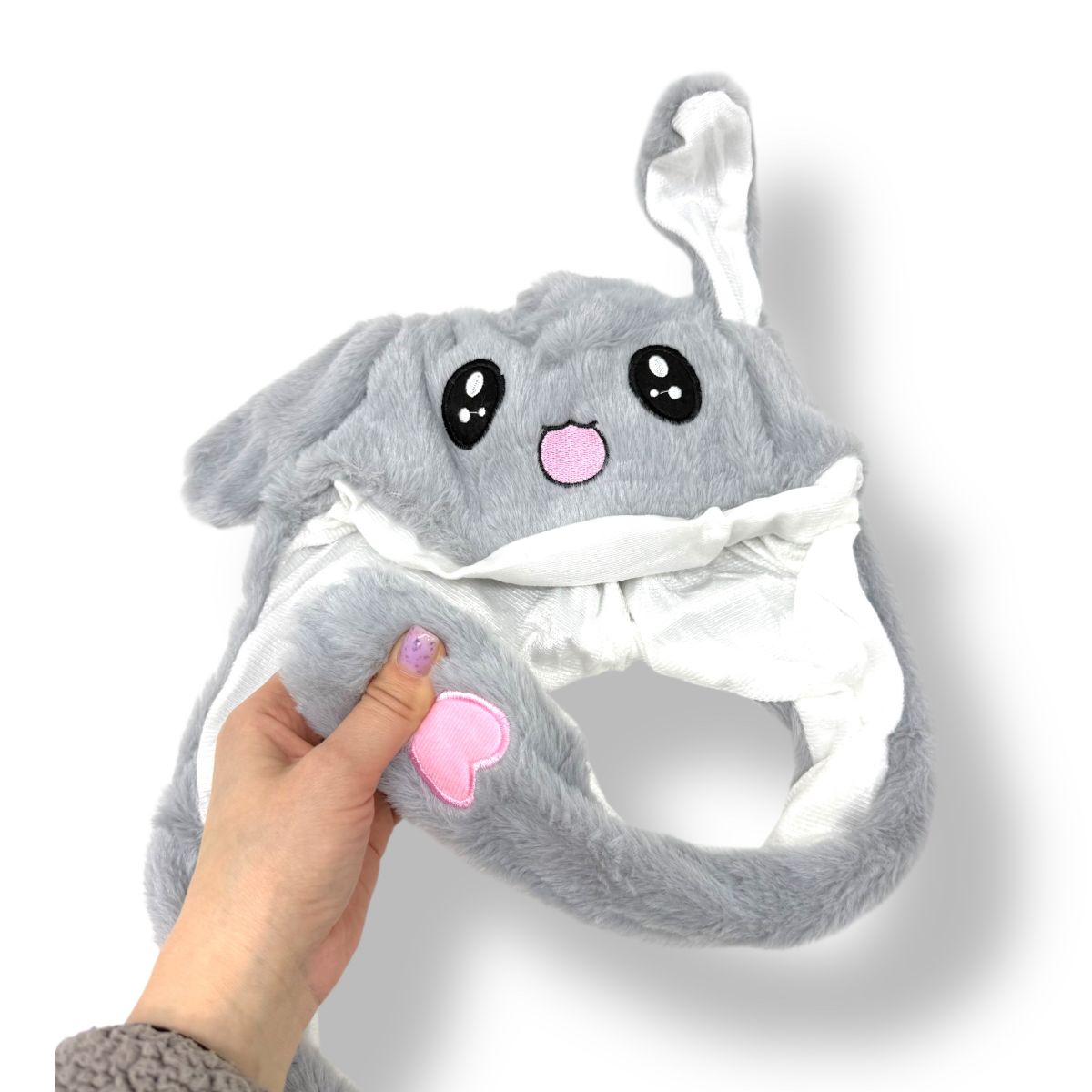 Шапка, що світиться з вушками, що рухаються (СІРА)  фото 2