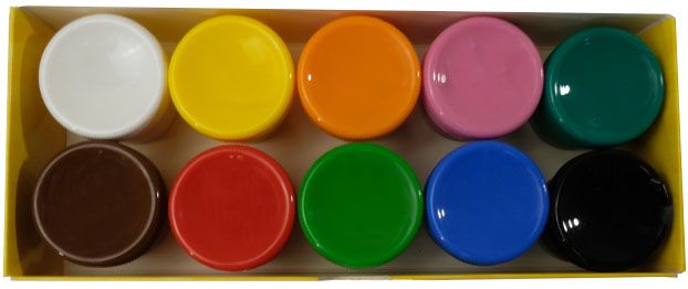Фарби гуашеві 10 кольорів (різні кольори)  фото 2