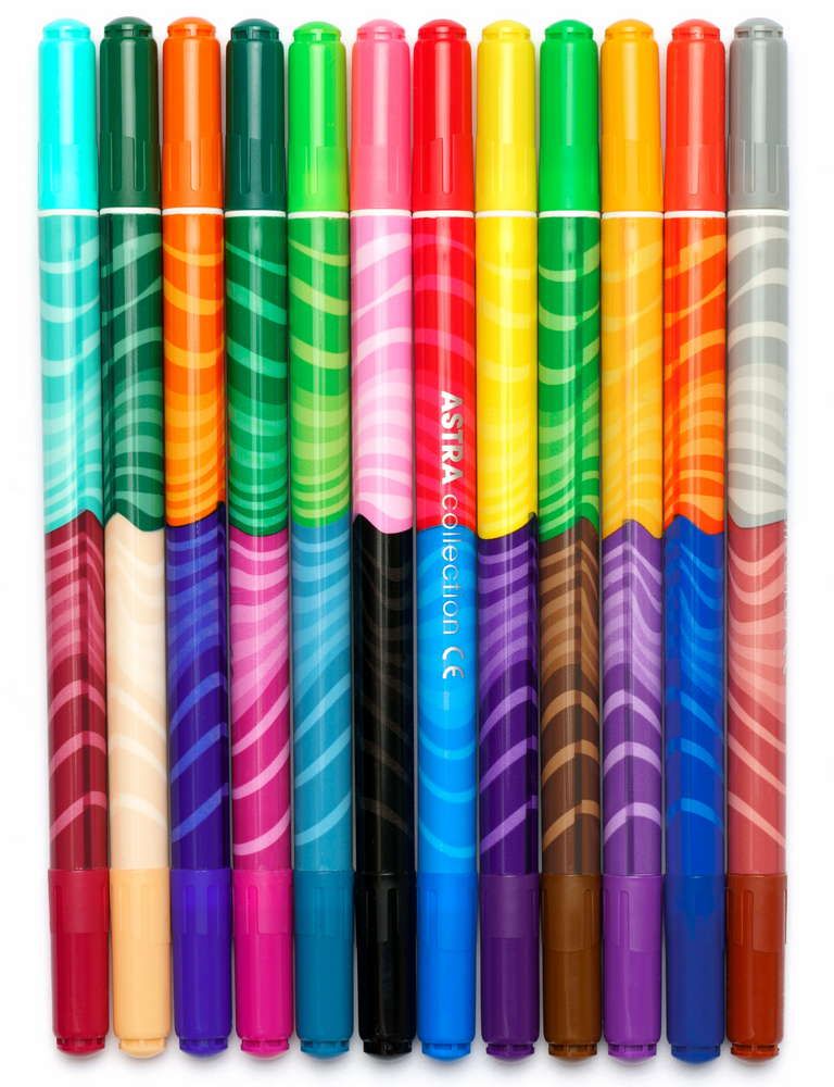 Фломастери двосторонні - 24 кольори (12 шт. )  фото 2