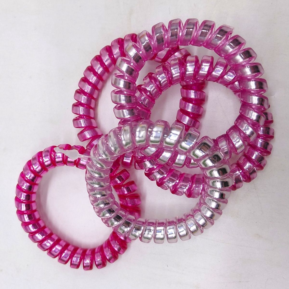 Резинка пружинка для волос "Градиент" (5 штук в наборе) Розовые  фото 2