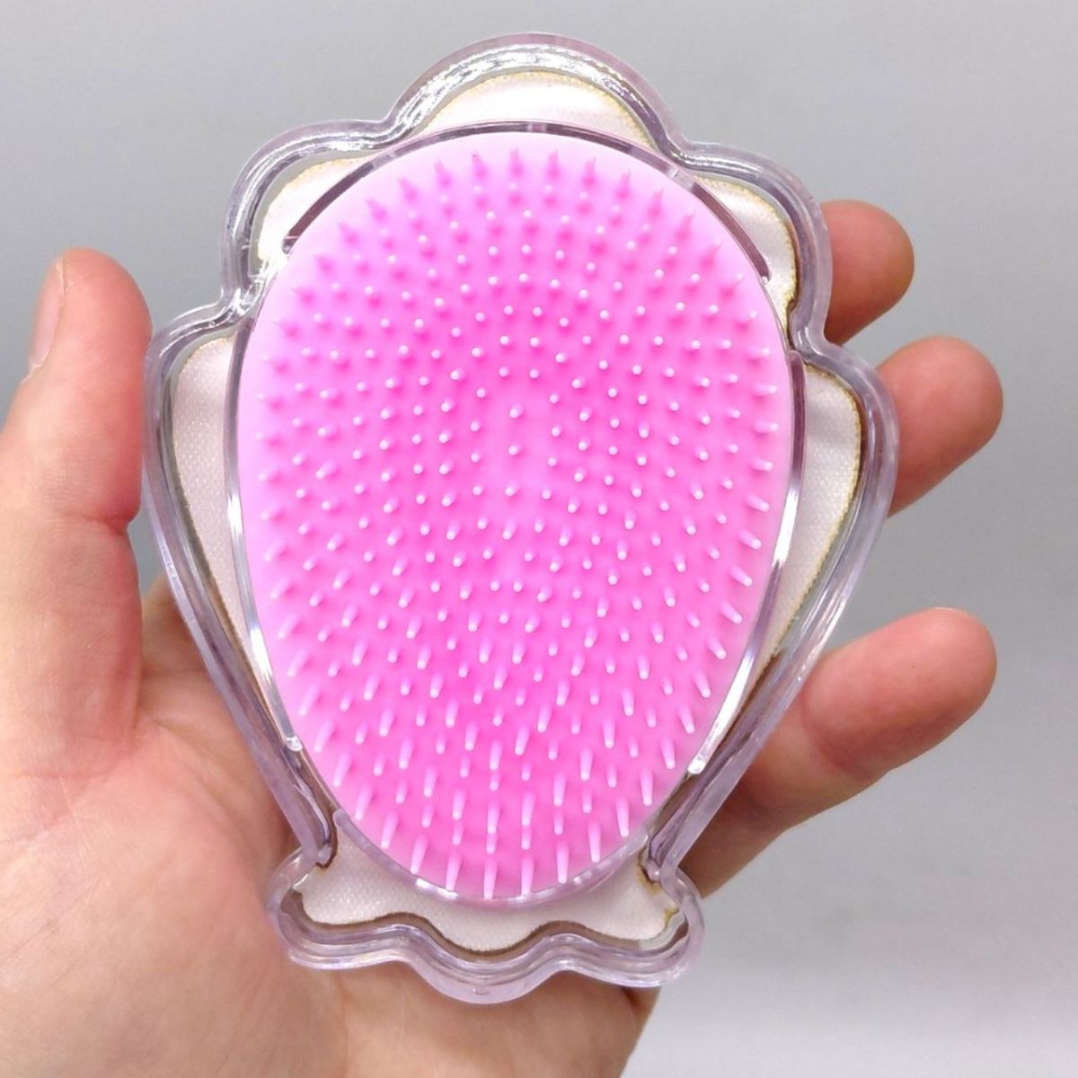 Гребінець для волосся "Блискуча мушля" БЛАКИТНА  фото 2