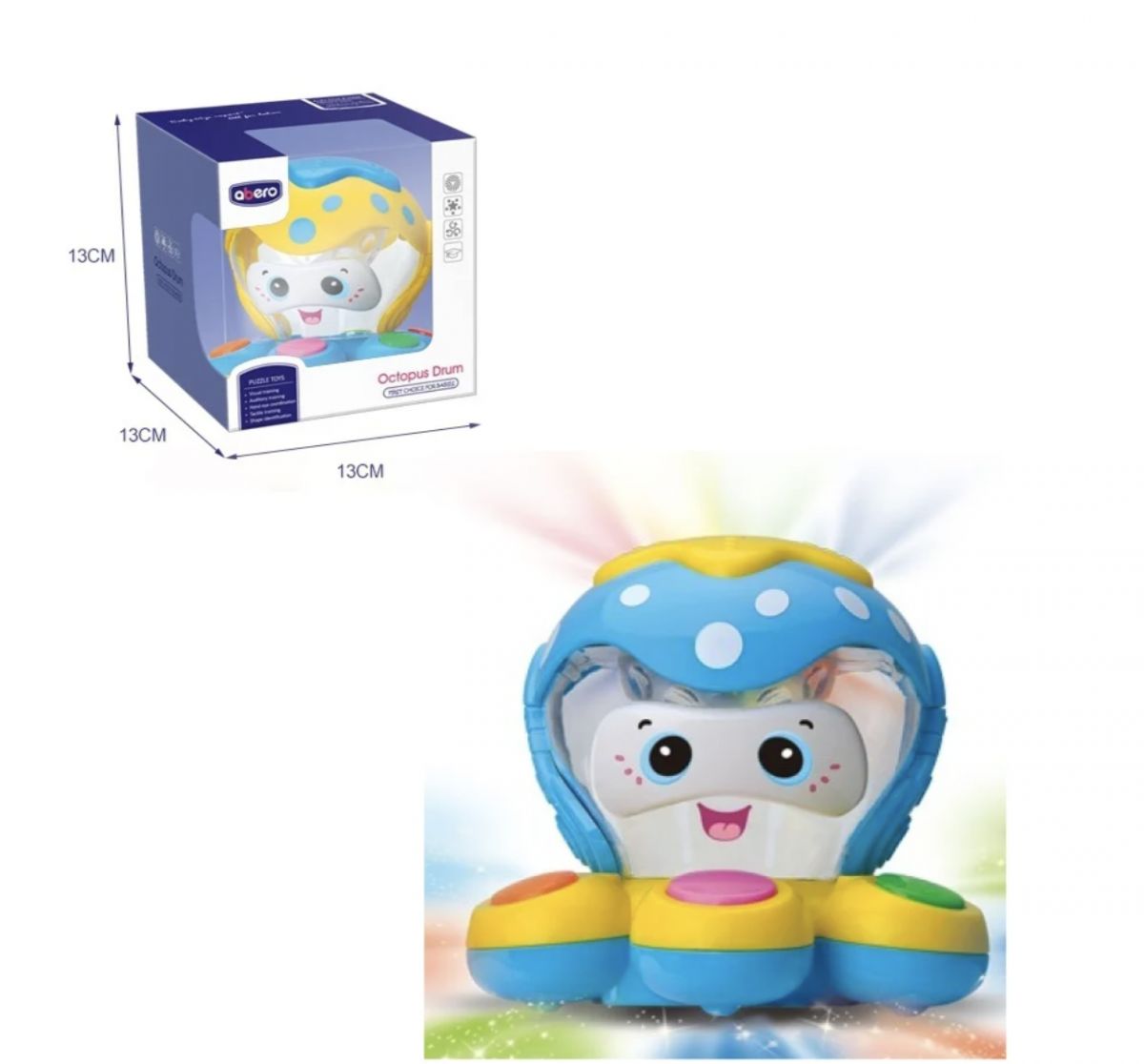 Іграшка Музичний восьминіг СИНЬО-ЖОВТИЙ  фото 2