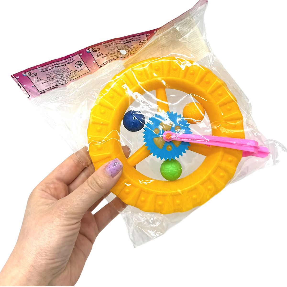 Каталка-колесо, в пакеті (ЖОВТА)  фото 2