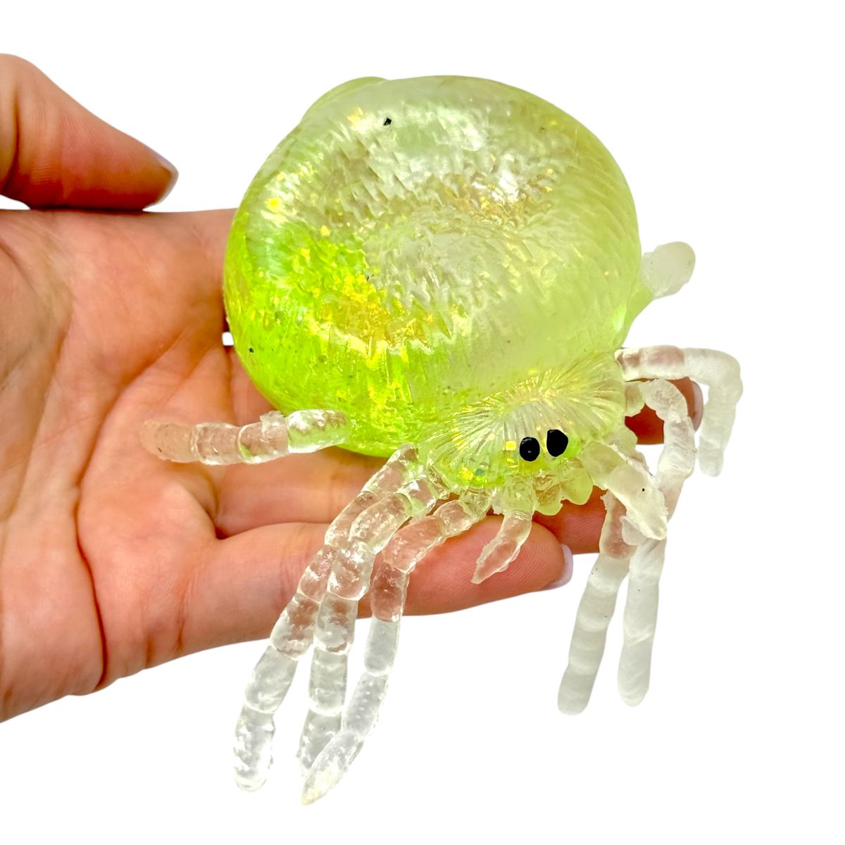 Антистрес жуйка-тягучка Павучок (САЛАТОВИЙ) 10см  фото 2