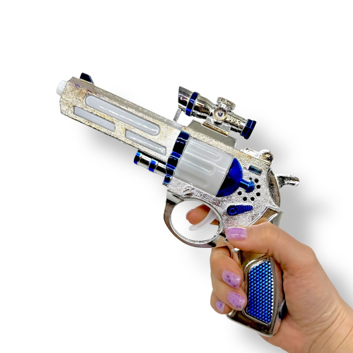 Светящийся револьвер-бластер (СИНИЙ)  фото 2